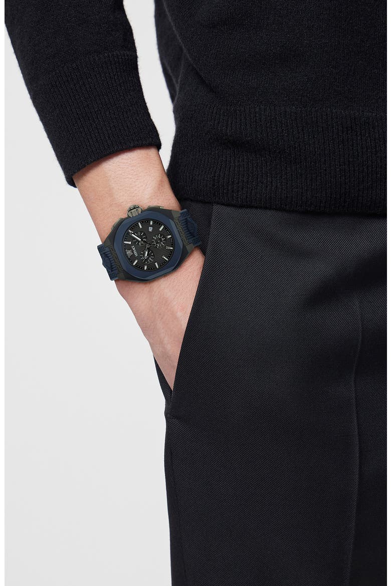 V-Legend Chronograph Strap Watch, 44mm, Alternate, color, BLACK