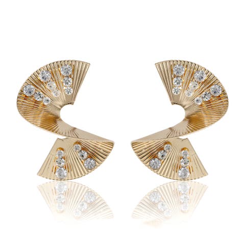 BCBGeneration Sculpted Fan Crystal Earrings