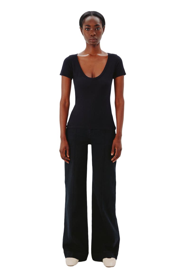 BALLET SCOOP TEE, Main, color, BLACK