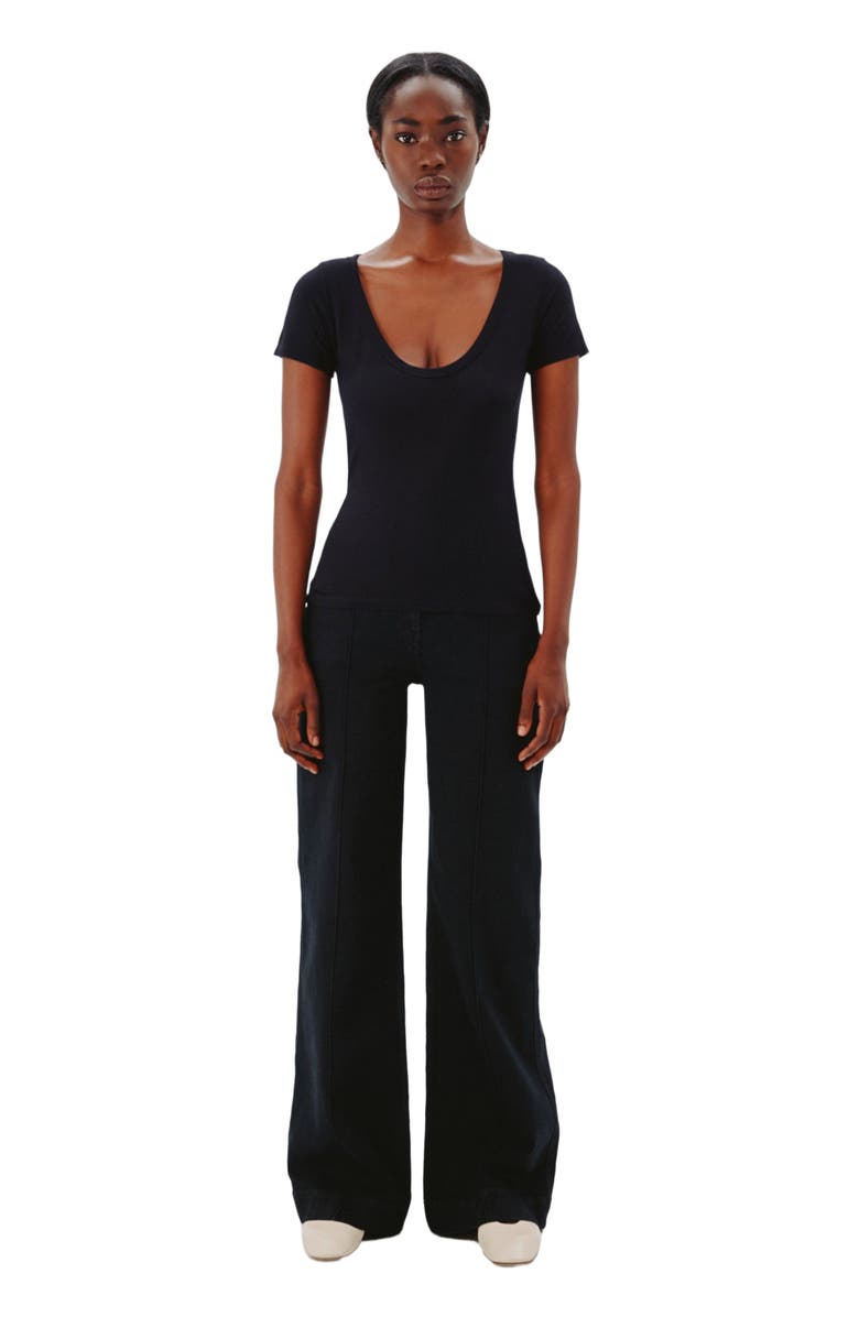 Another Tomorrow BALLET SCOOP TEE, Main, color, Black