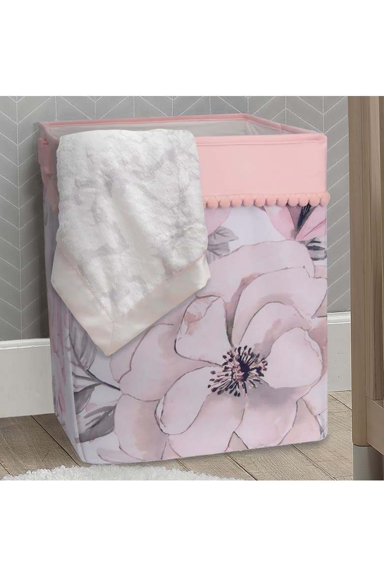 Signature Botanical Baby Watercolor Floral Storage/Hamper, Alternate, color, Pink