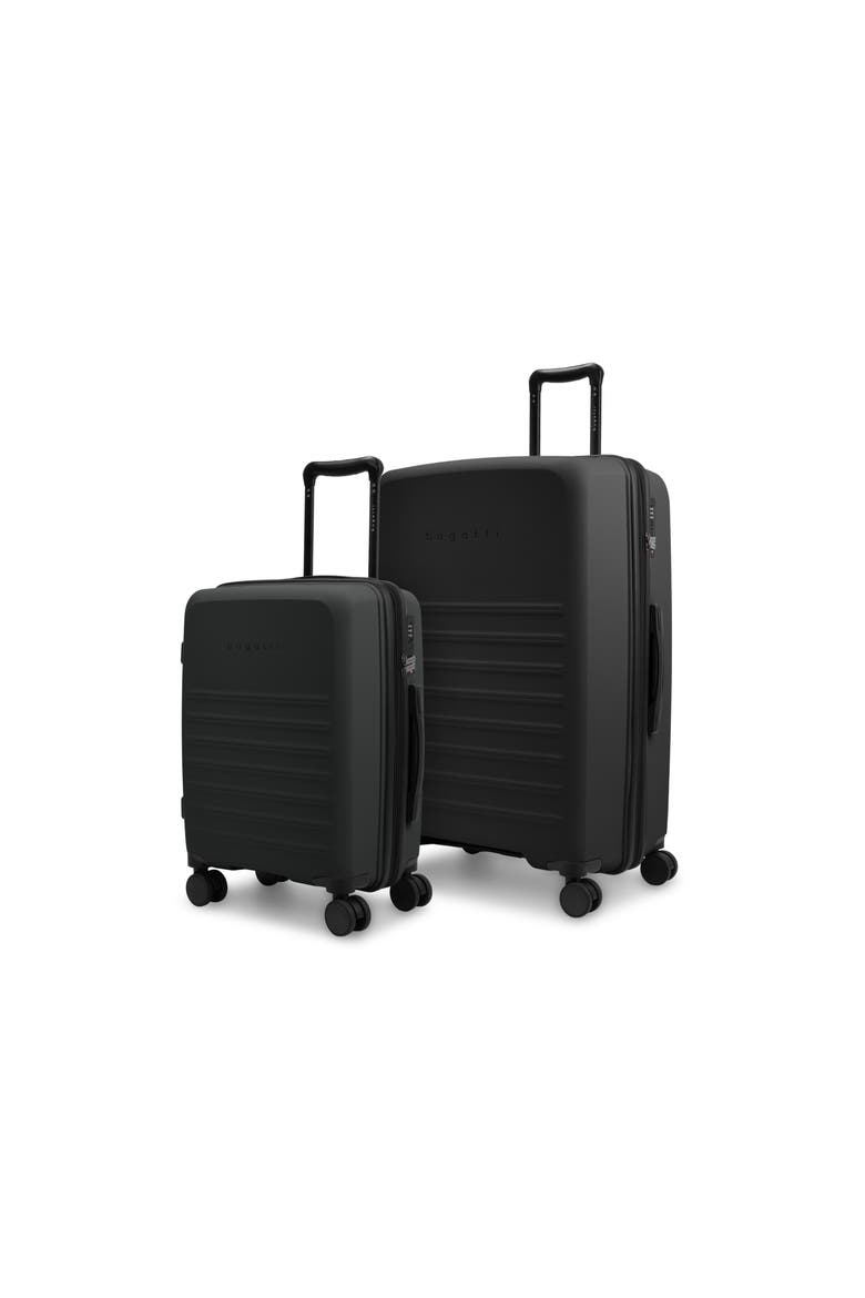 - Seoul 2 Piece Hardside Luggage Set with Expansion - Black, Main, color, Black