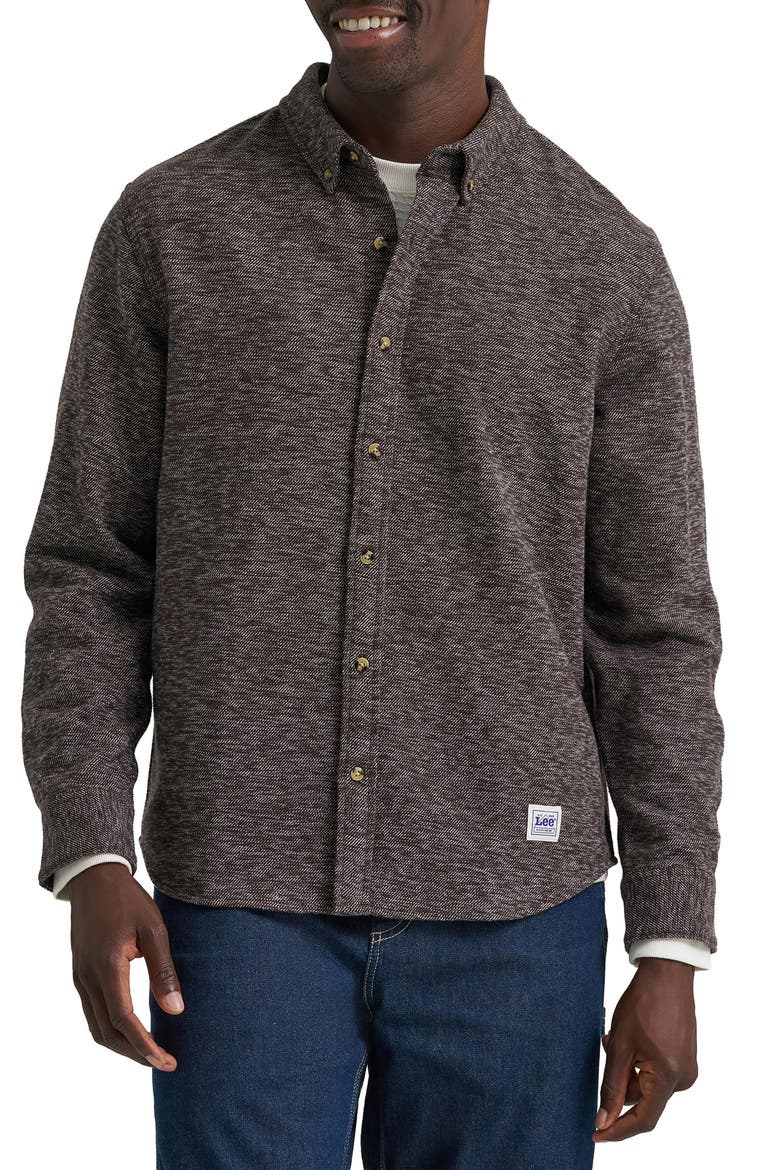 Clean Workwear Button Down Shirt, Main, color, CHOCOLATE TORTE