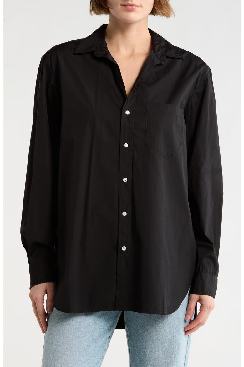 Joedy Boyfriend Button-Up Shirt, Main, color, BLACK