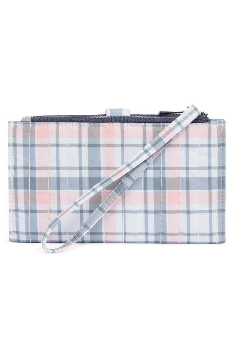Nanette Lepore Maisie Quilted Wristlet, Alternate, color, Navy Rose Plaid