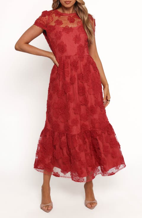 Abbey Floral Lace Midi Dress