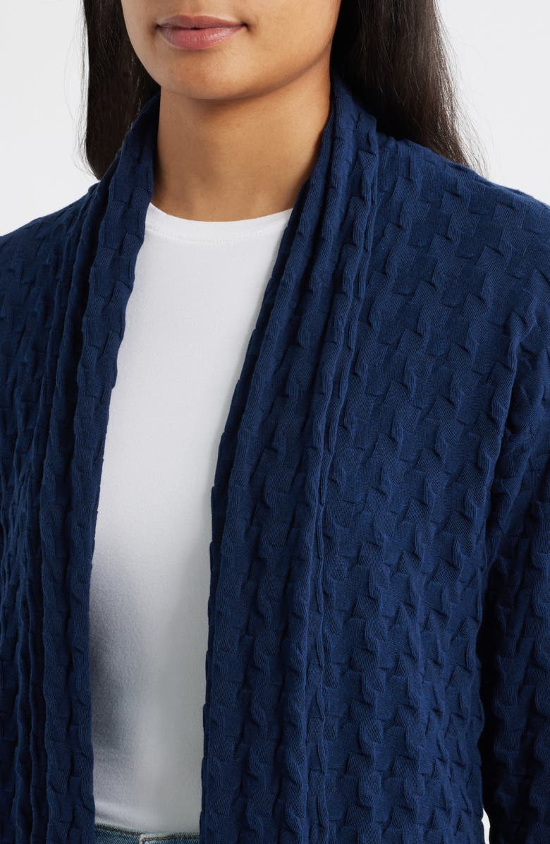 MARGARET O'LEARY 3-D Open Cotton Cardigan, Alternate, color, Ink