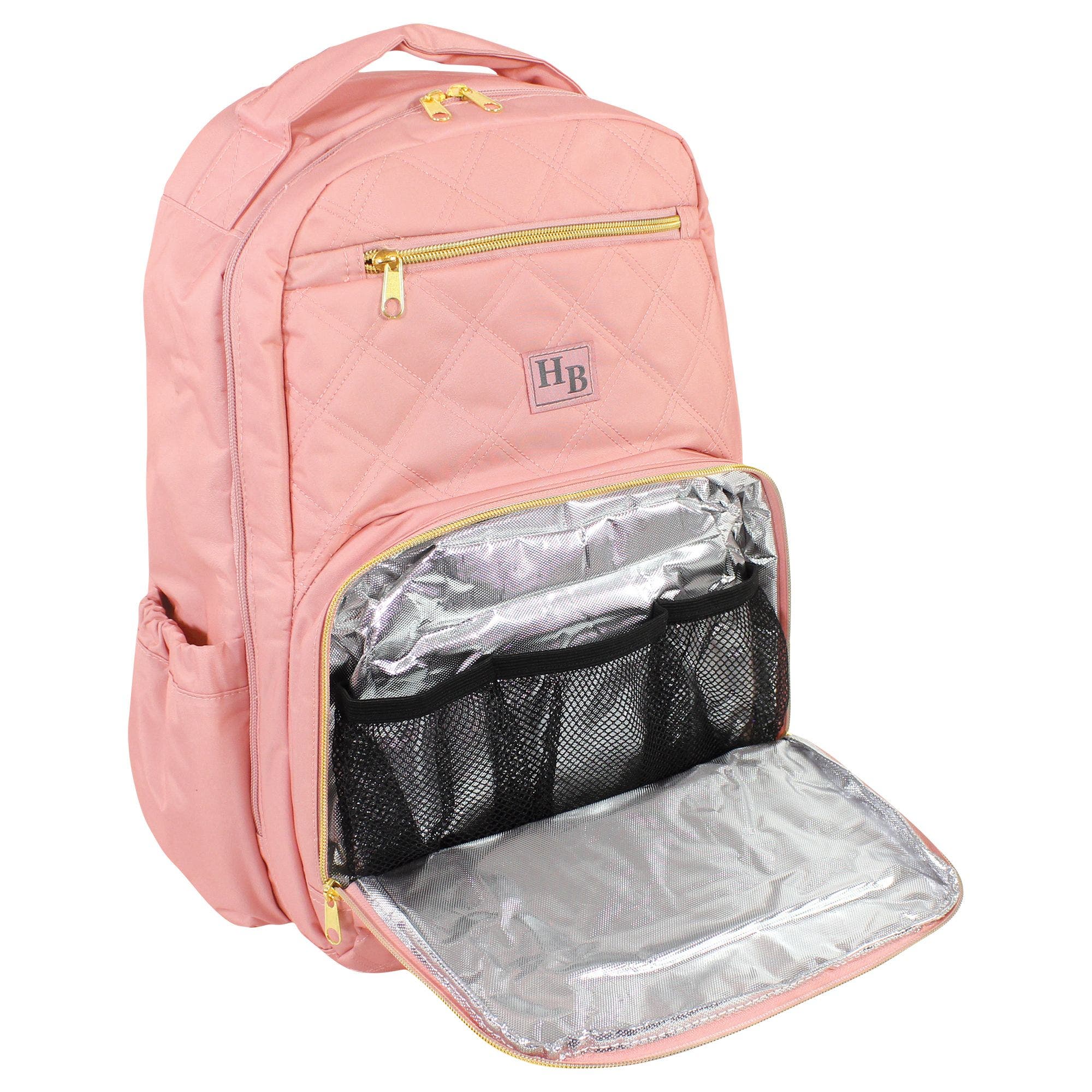 Hudson Baby Luxury Diaper Backpack Kit with Portable Changing Mat, Alternate, color, Blush