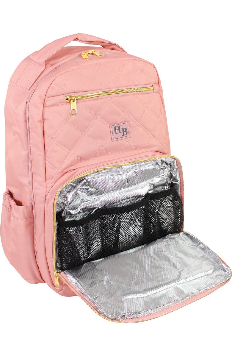 Hudson Baby Luxury Diaper Backpack Kit with Portable Changing Mat, Alternate, color, Blush
