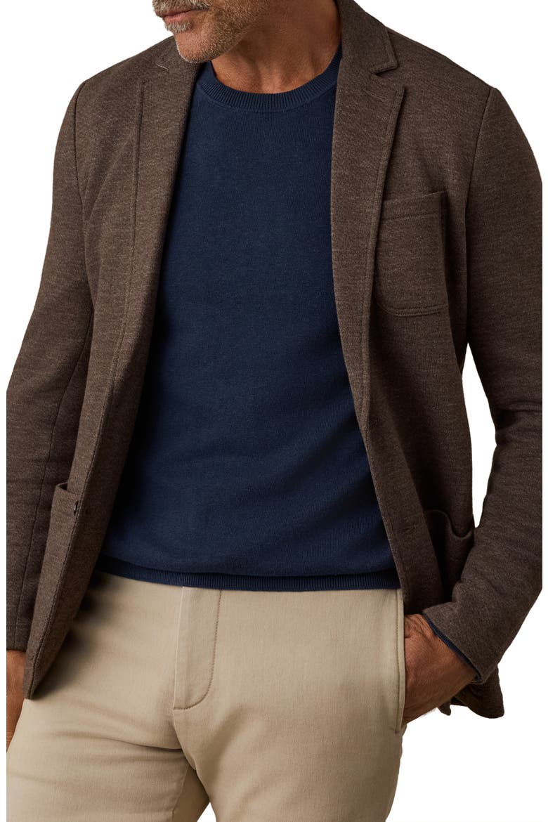 Inlet Knit Blazer, Main, color, DEEP BROWN HEATHER