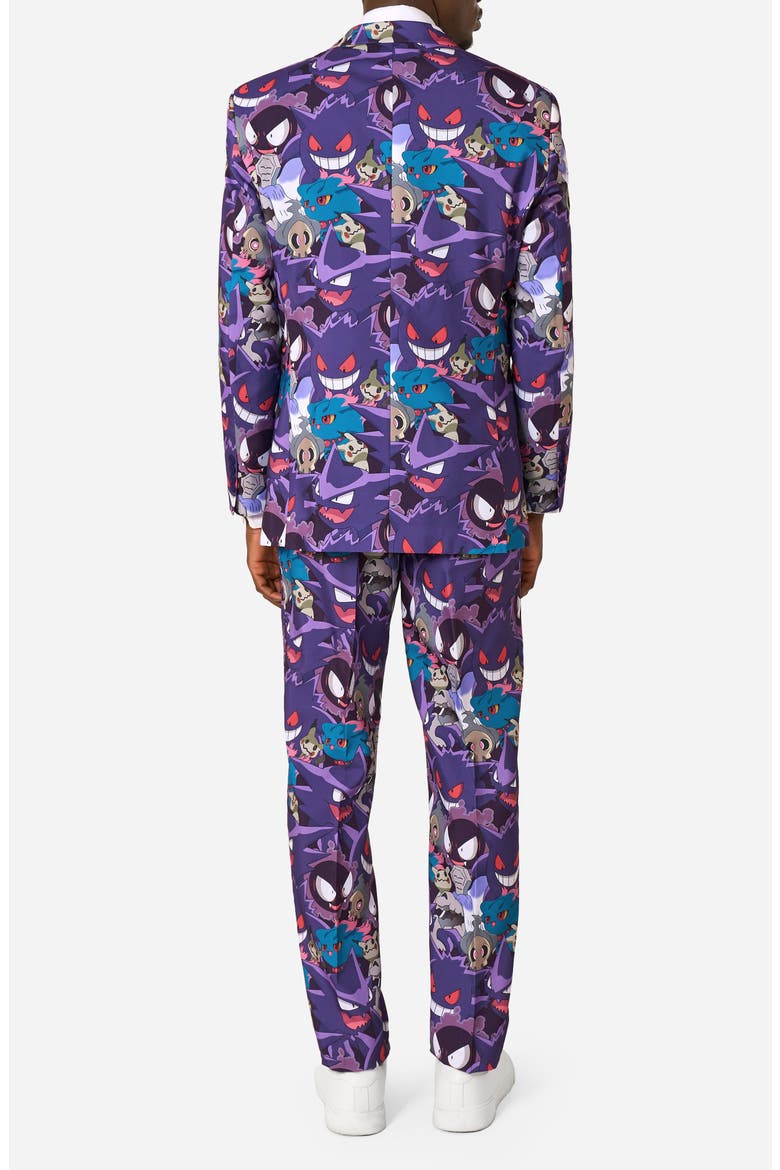 Pokémon Ghost Types Slim Fit Two-Piece Suit & Tie Set, Alternate, color, PURPLE MULTI