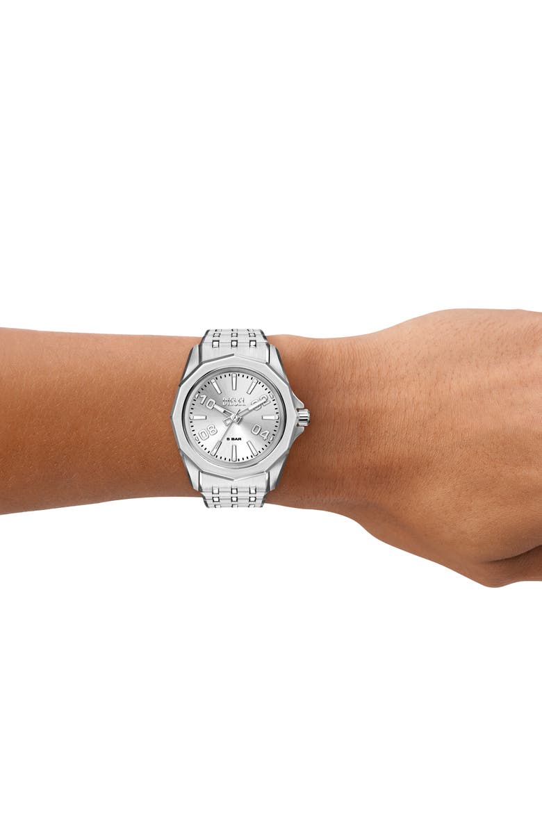 DIESEL<sup>®</sup> Stinger Bracelet Watch, 44mm, Alternate, color, Silver