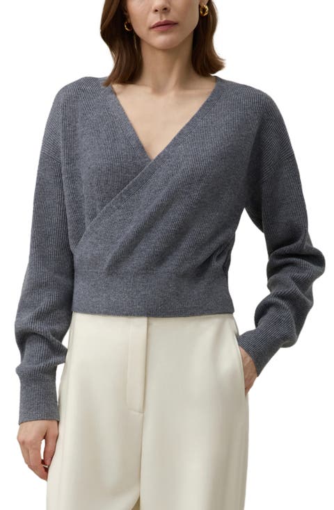 Women's Machine-Washable Wool Wrap Sweater