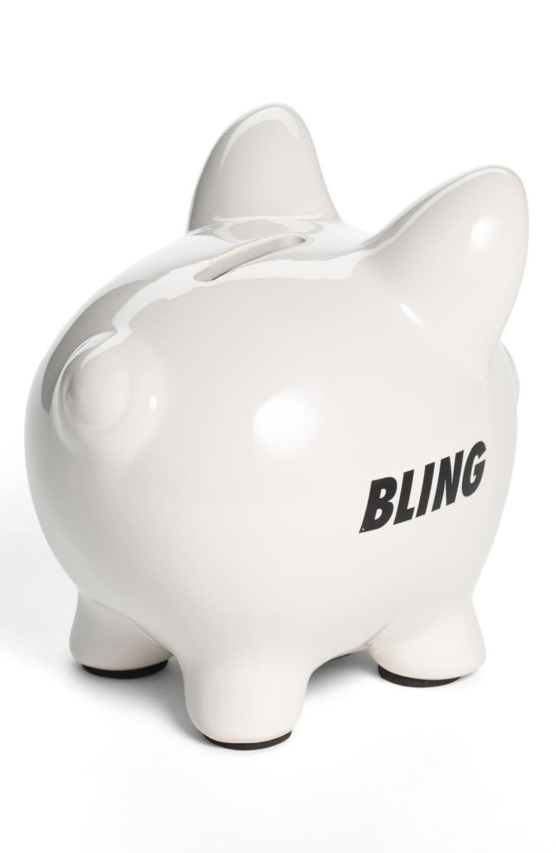 In Record Time 'Bling Bling' Ceramic Piggy Bank, Alternate, color, 