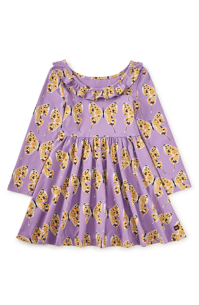 Tea Collection Ruffle Collar Ballet Dress, Alternate, color, Dragon Swallowtail Butterflies