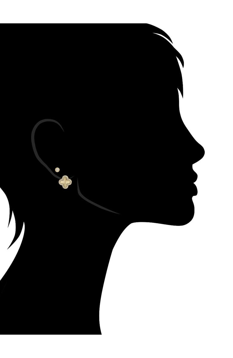 RIVKA FRIEDMAN Set of 2 Cubic Zirconia Stud Earrings, Alternate, color, Gold / Cz