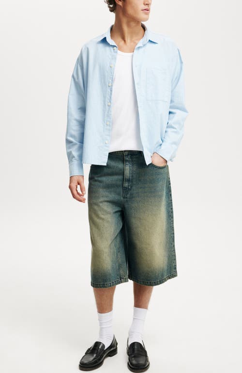 COTTON ON CROPPED OXFORD LONG SLEEVE SHIRT