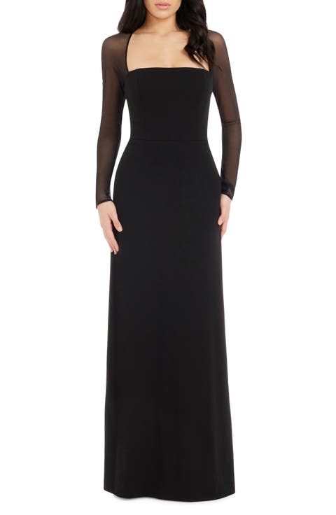 Maxwell Square Neck Long Sleeve Gown