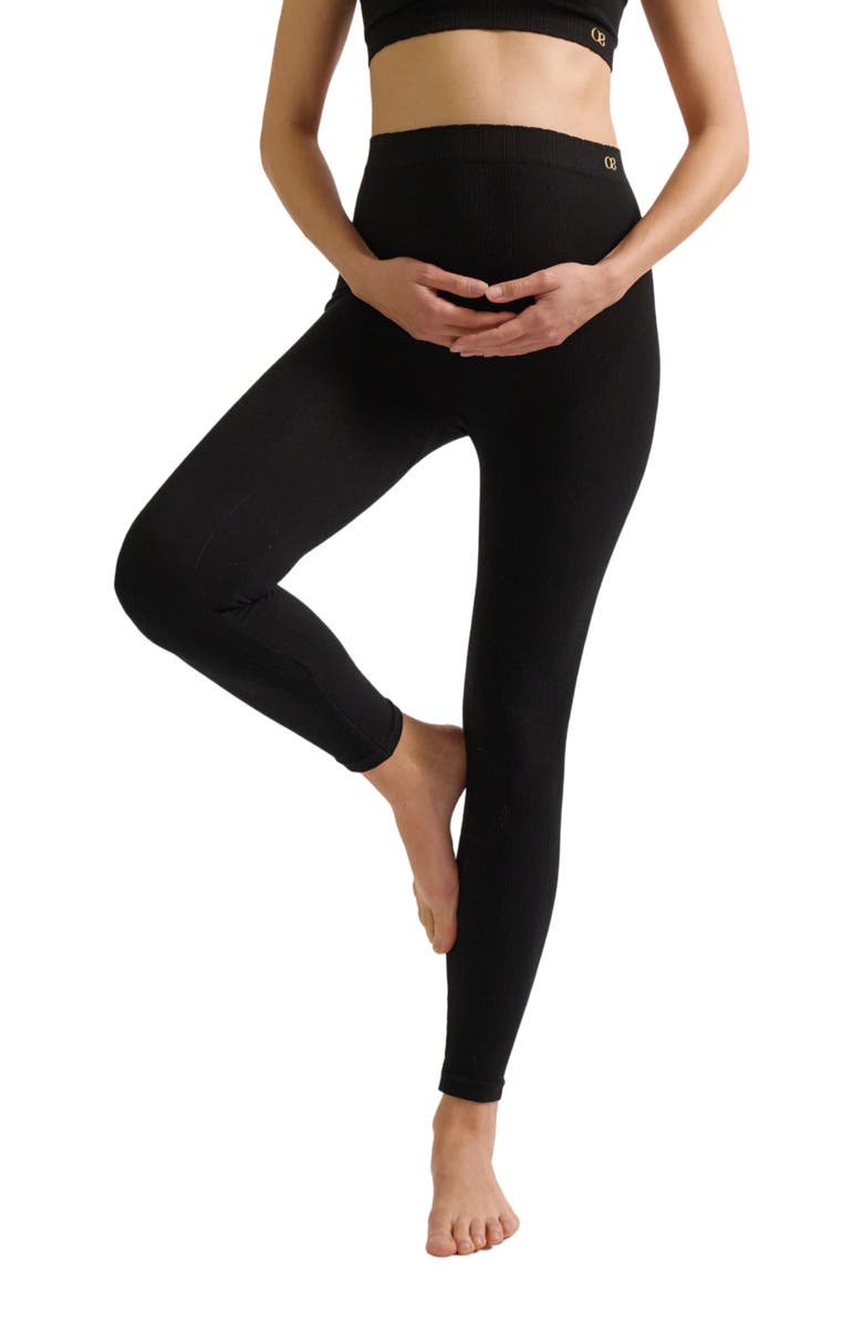 Cache Coeur Zoé Maternity Leggings, Alternate, color, Black