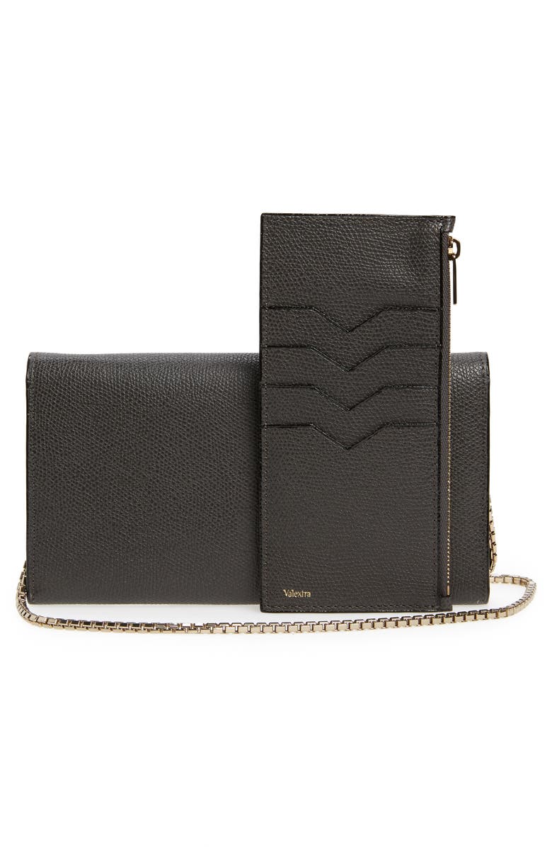 Valextra Iside Leather Continental Wallet on a Chain, Alternate, color, 