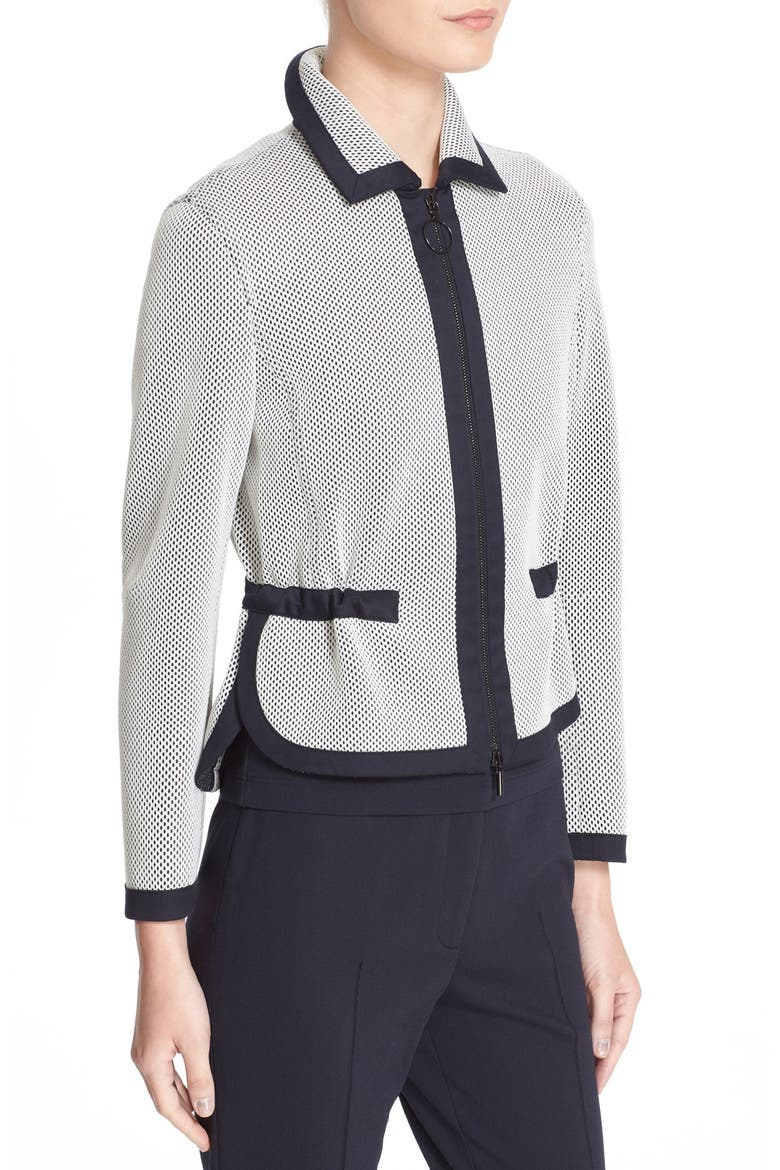 Zip Front Mesh Jacket, Alternate, color, CREAM