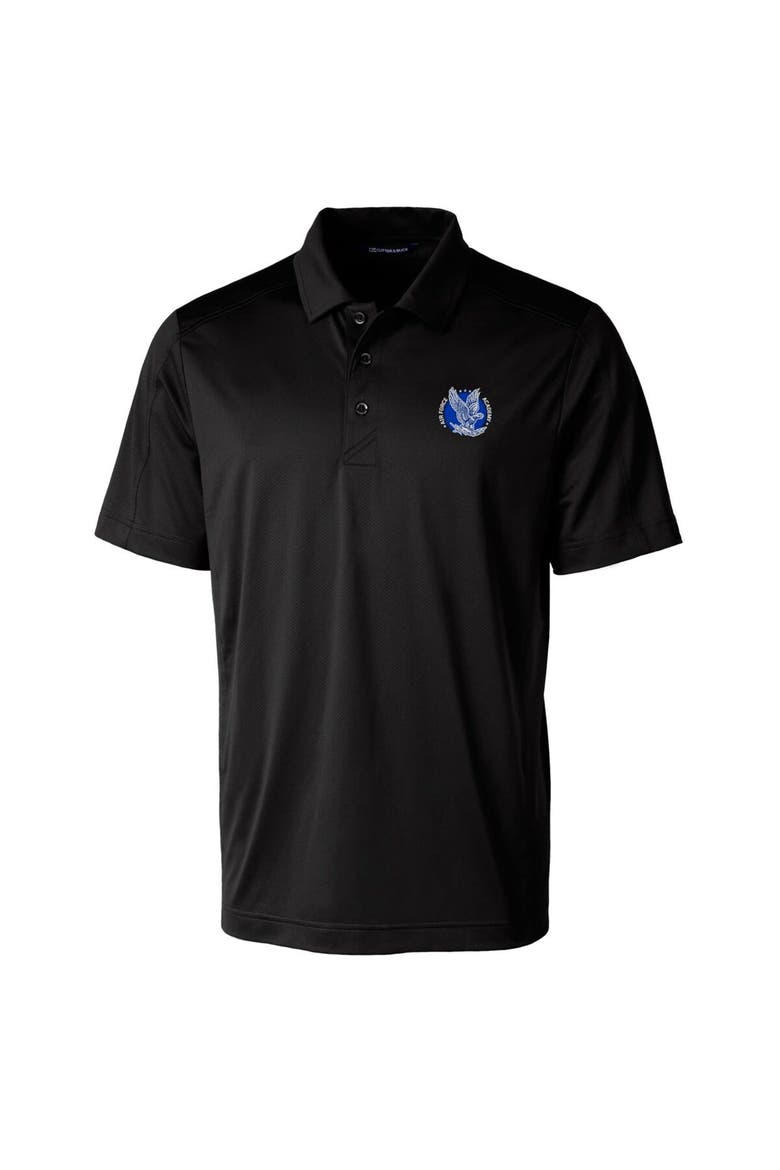 Men's Cutter & Buck Black Air Force Falcons Team Logo Big & Tall Prospect Textured Stretch Polo, Alternate, color, Black