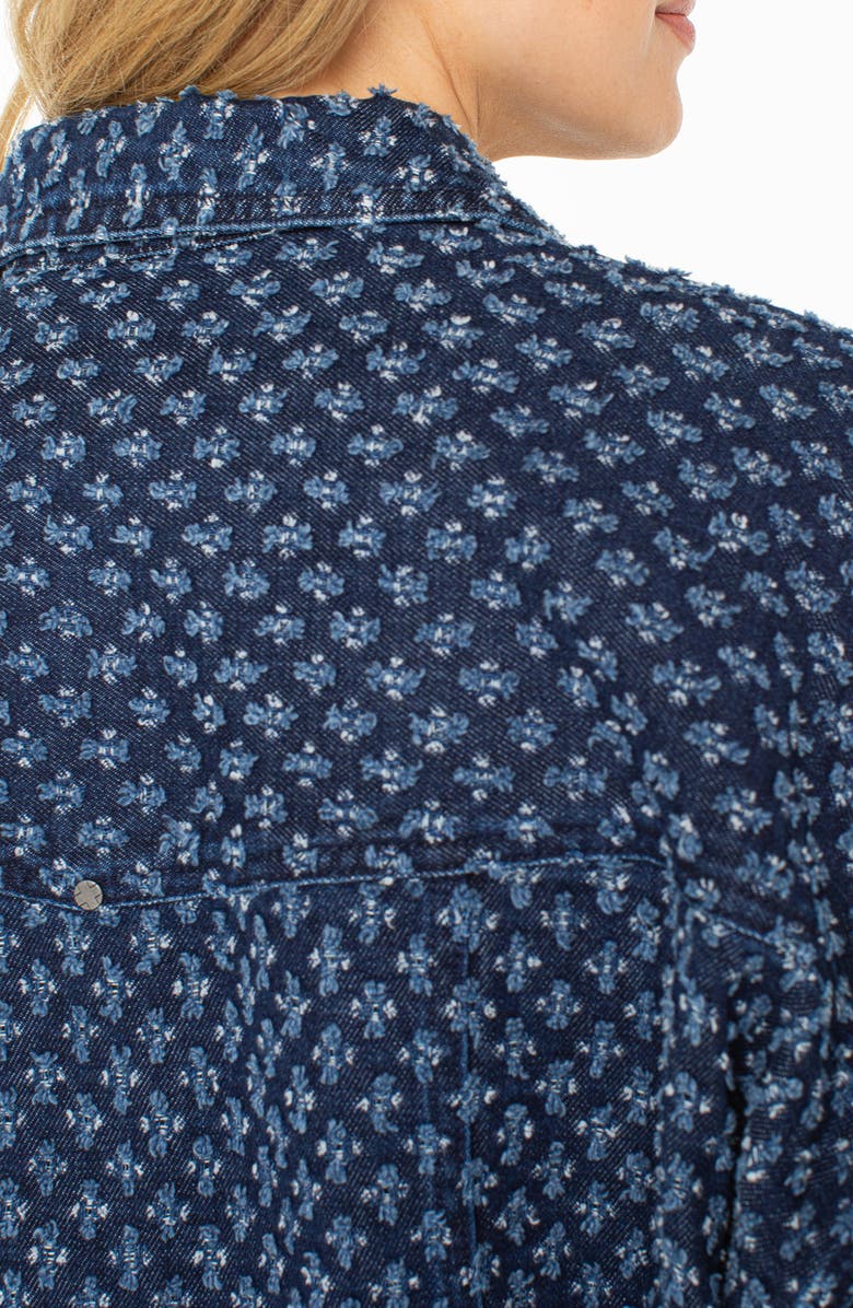 Liverpool Los Angeles Easy Crop Denim Trucker Jacket, Alternate, color, Laser Pinhole