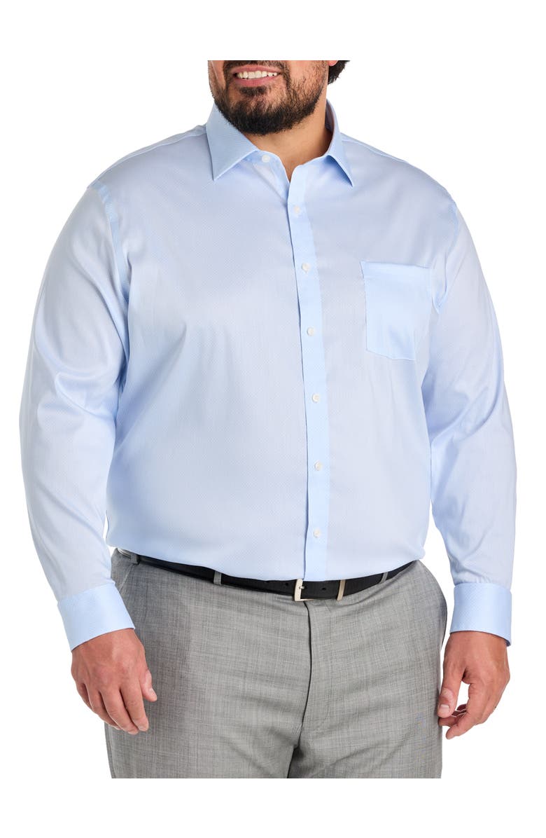 Michael Kors Big & Tall Tonal Print Dress Shirt, Alternate, color, Light Blue