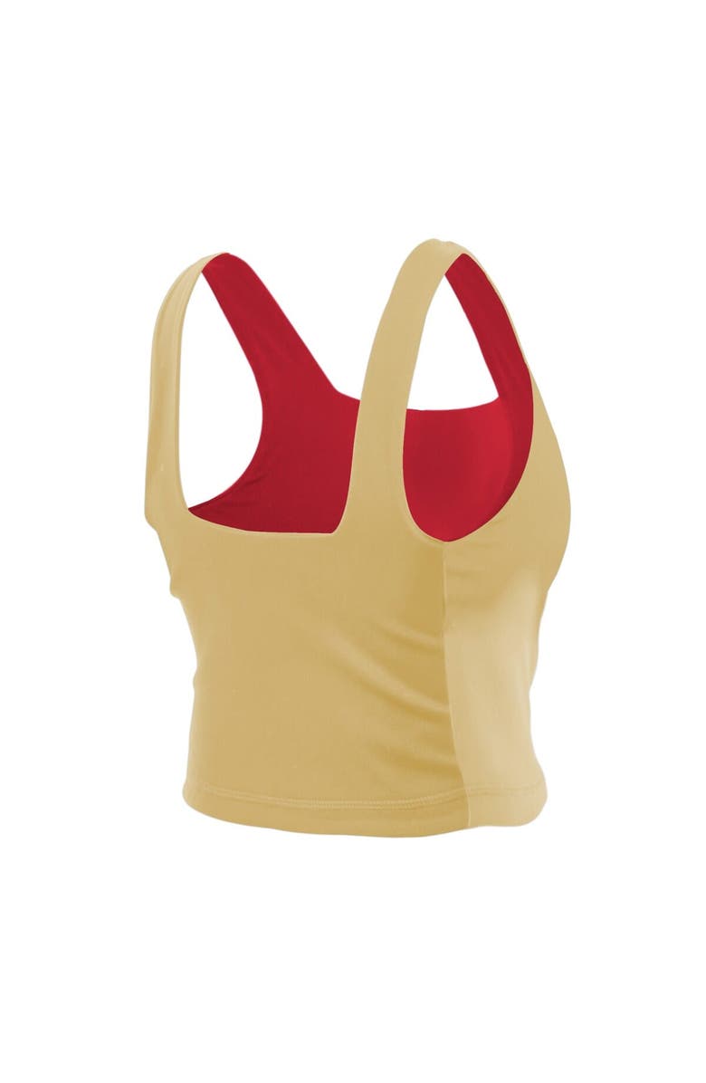 New Era Women's New Era Scarlet/Black San Francisco 49ers Reversible Cropped Sport Classics Tank Top, Alternate, color,