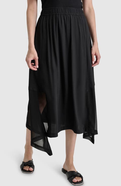 Handkerchief Hem Maxi Skirt