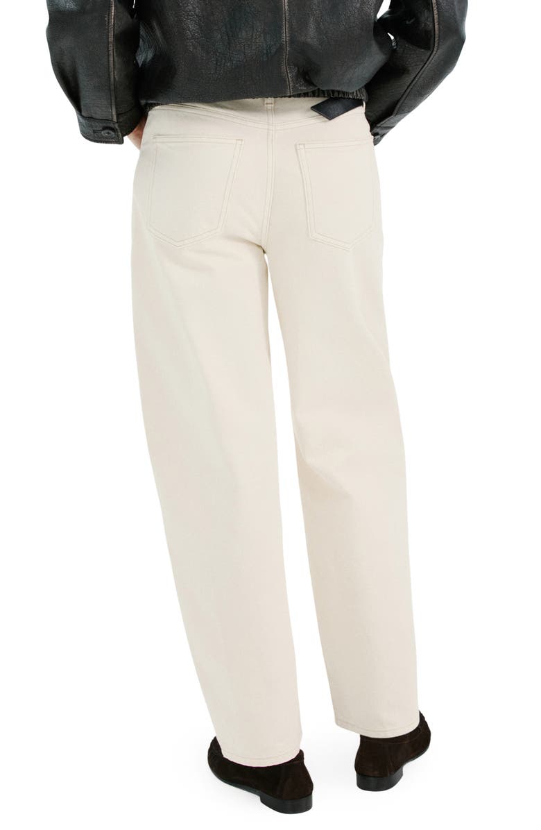 MANGO High Waist Barrel Jeans, Alternate, color, Off White