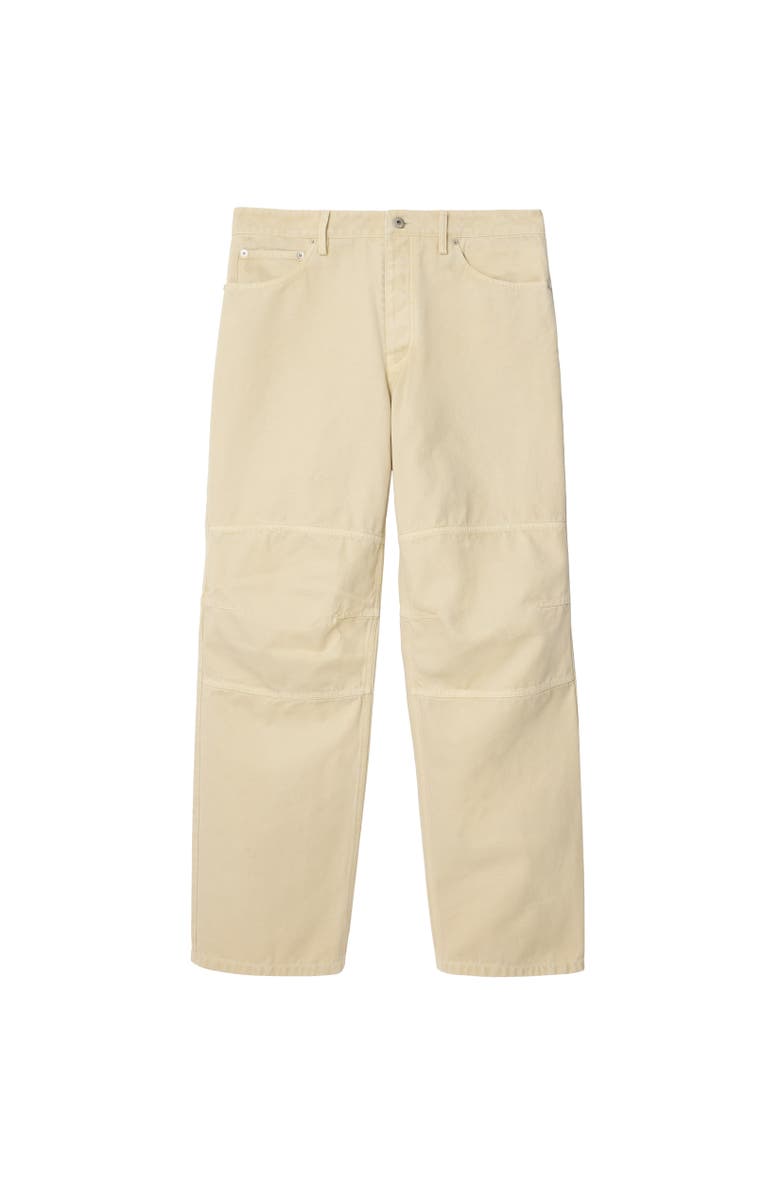 Burberry Cotton Canvas Workwear Trousers, Alternate, color, Tundra White