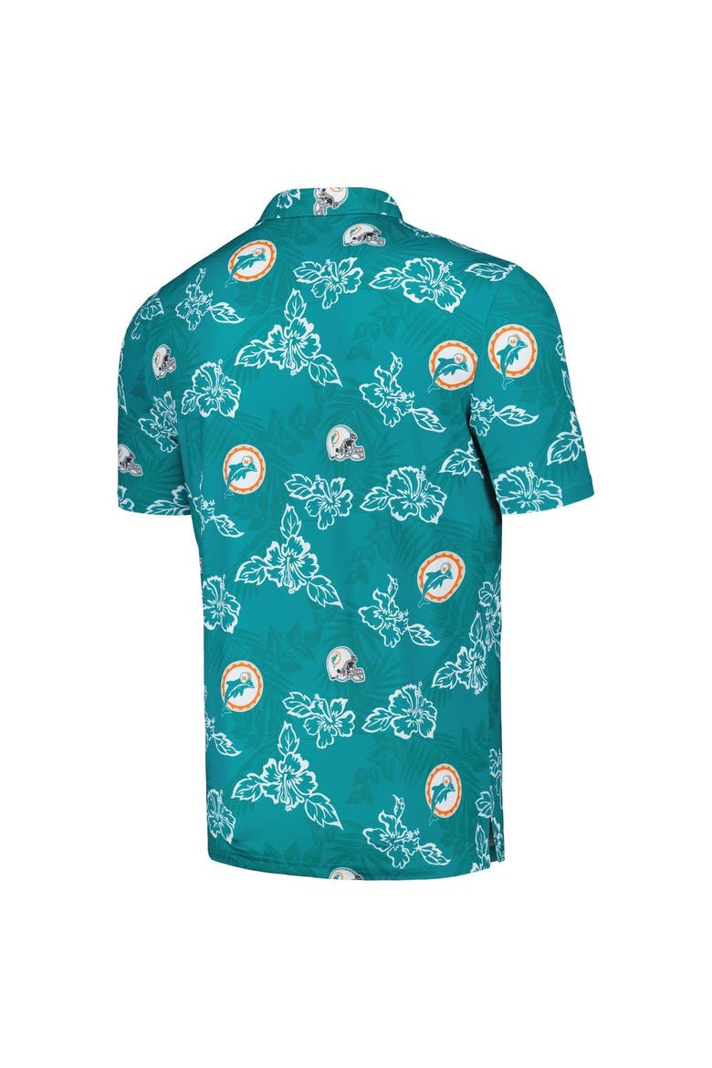 Men's Reyn Spooner Aqua Miami Dolphins Throwback Pua Performance Polo, Alternate, color, Aqua
