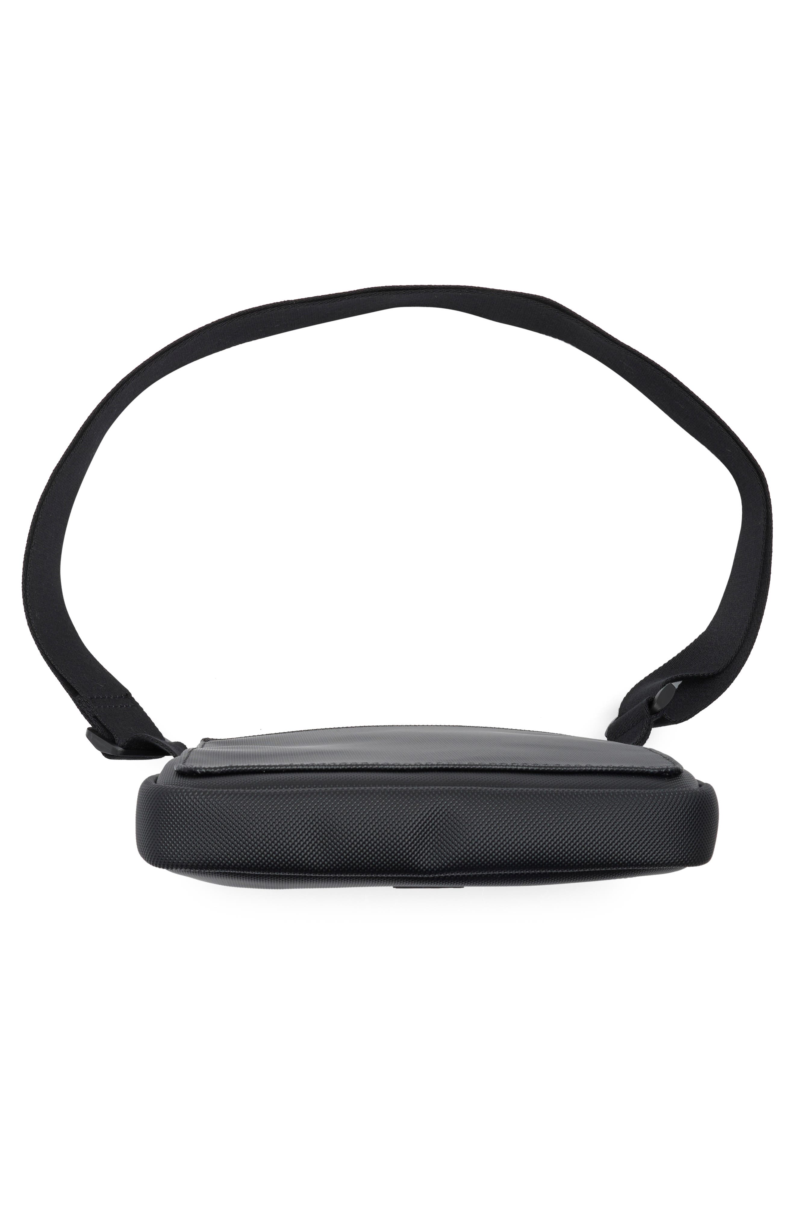 Lacoste Flat Crossover Bag, Alternate, color, Black