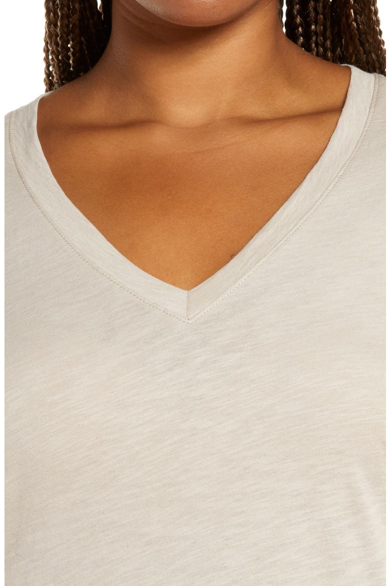 Whisper Cotton V-Neck T-Shirt, Alternate, color, ASHEN SILVER