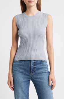 FRAME The Fine Cable Sleeveless Sweater