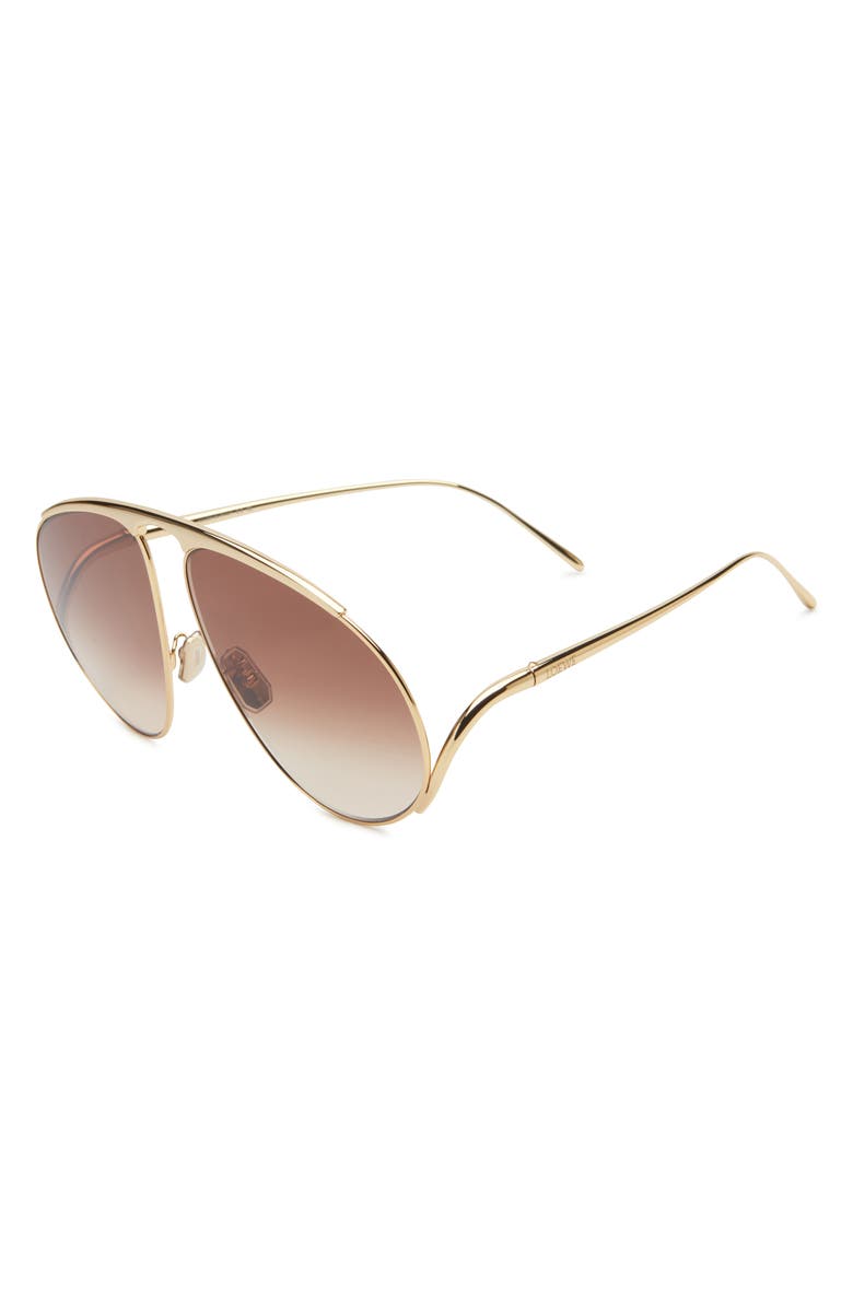 Loewe Signature Pilot Sunglasses, Alternate, color, Shiny Endura Gold / Gradient