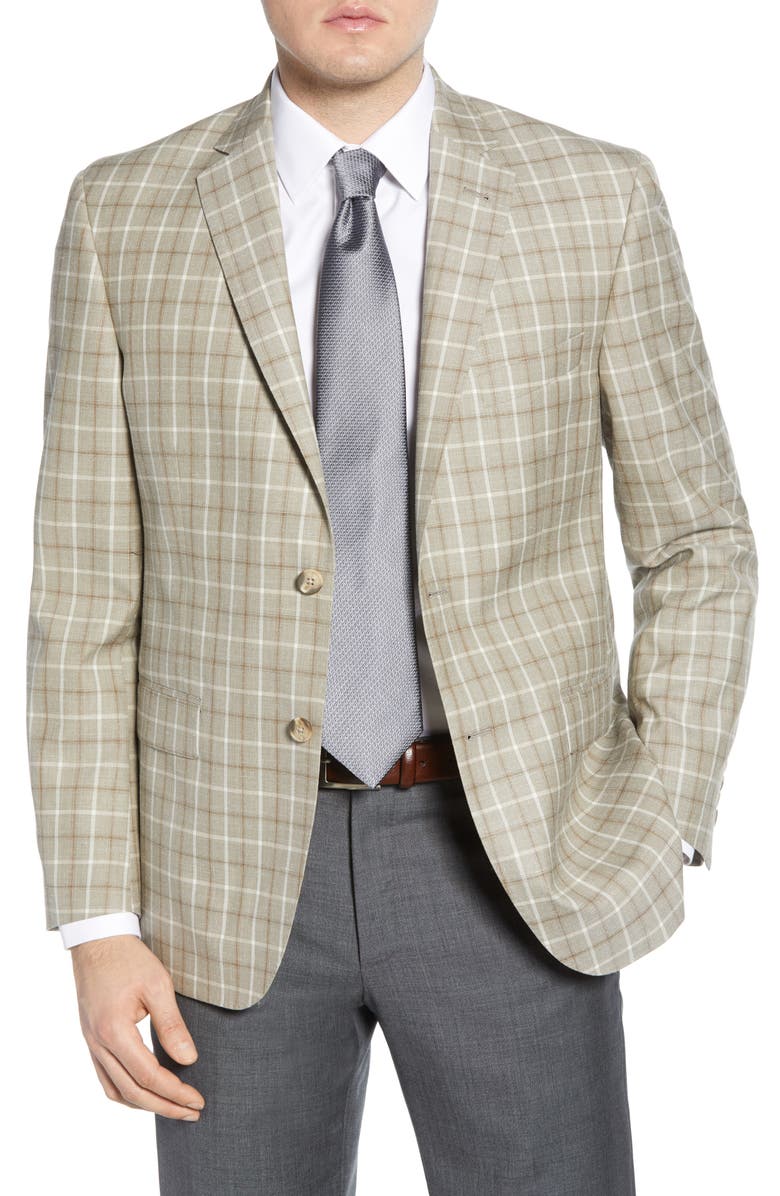John W. Nordstrom<sup>®</sup> Traditional Fit Check Wool Blend Sport Coat, Main, color,