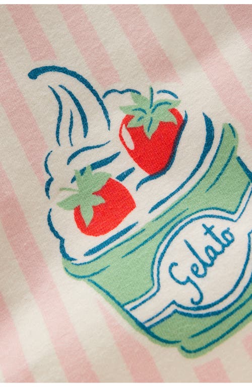 Mini Boden Kids' Stripe Ice Pop Print Cotton Bike Shorts In Pink Ice Cream Stripe