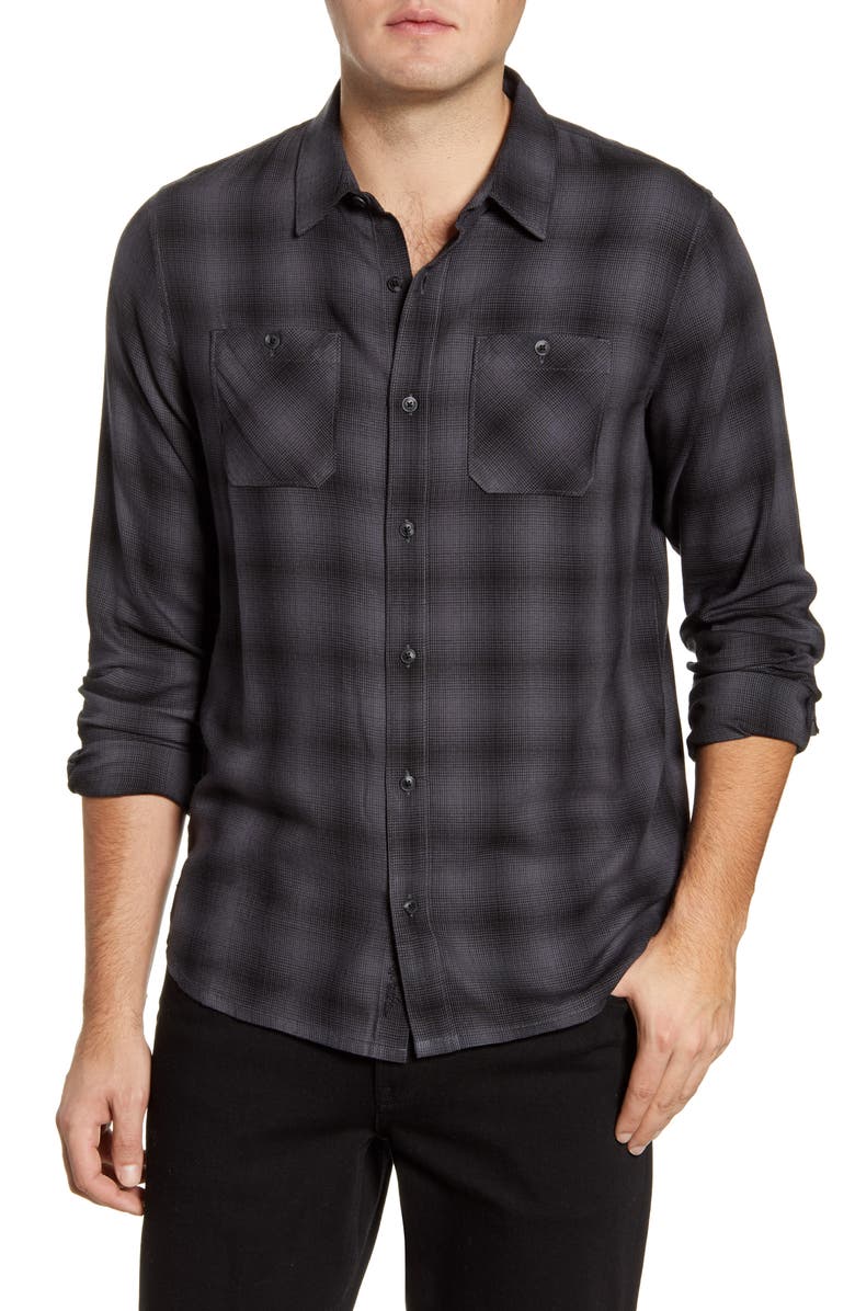 TravisMathew Brocation Regular Fit Plaid Button-Up Shirt, Main, color, 