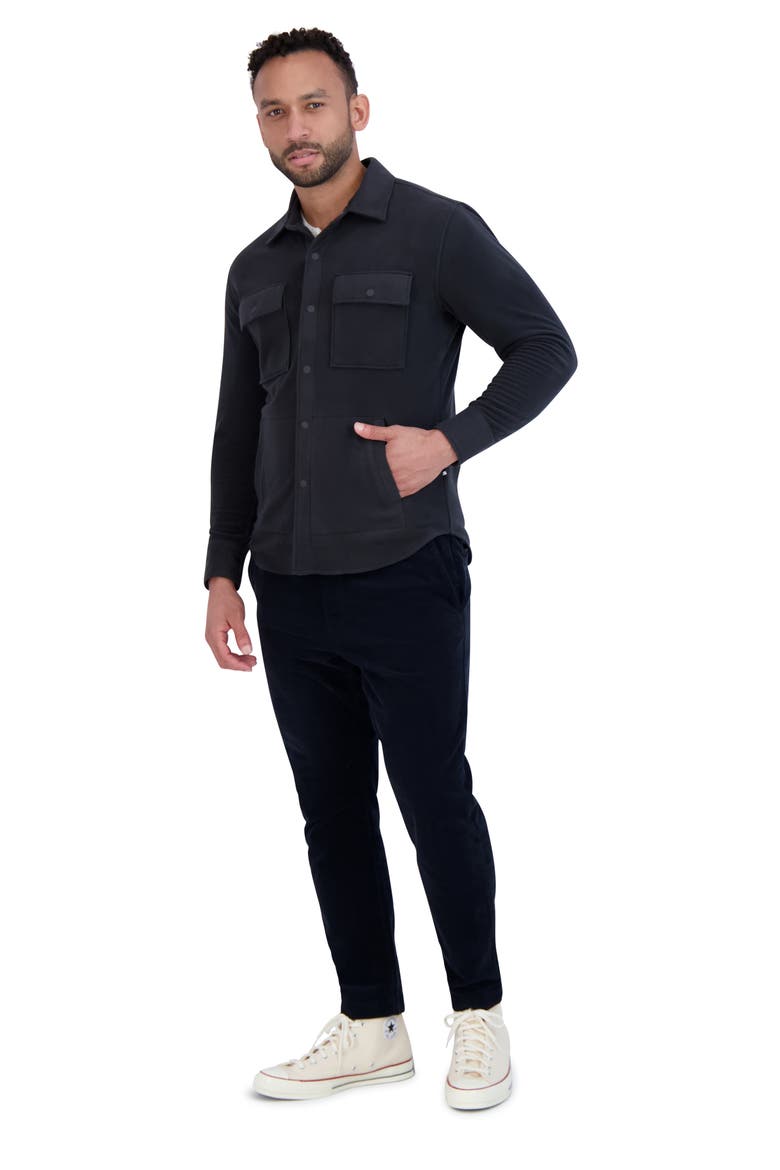 Recycled Polartec® Snap-Up Shirt Jacket, Alternate, color, BLACK