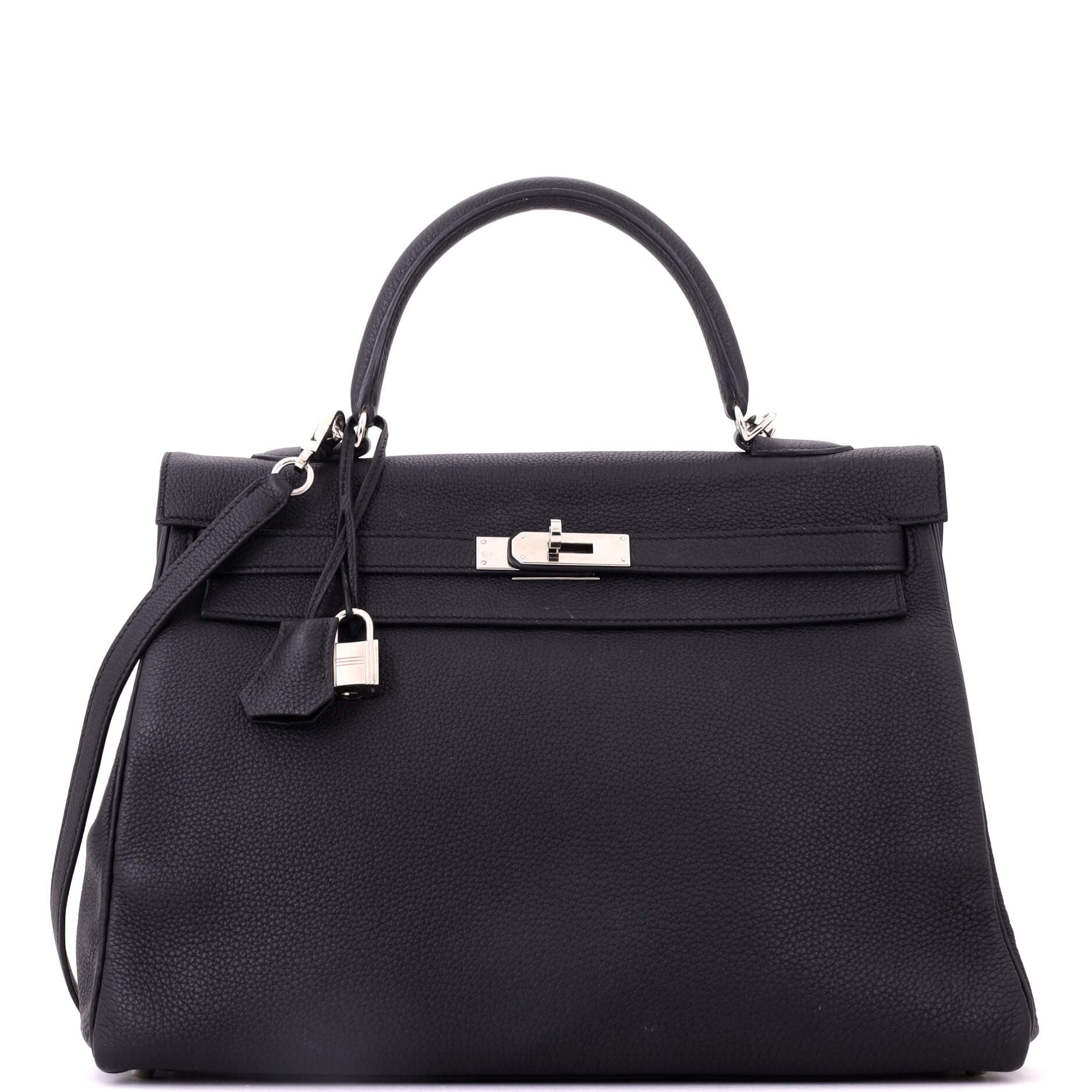 Kelly Handbag Black Togo with Palladium Hardware 35, Main, color, Black
