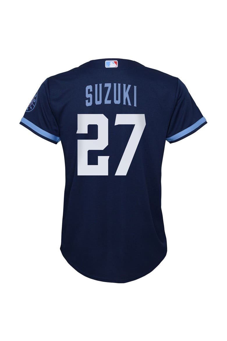 Preschool Nike Seiya Suzuki Navy Chicago Cubs City Connect Script Replica Player Jersey, Alternate, color, Navy
