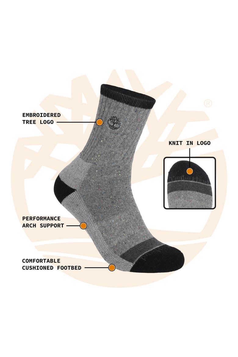 2-Pack Marled High Quarter Socks, Alternate, color, LIGHT GREY HEATHER