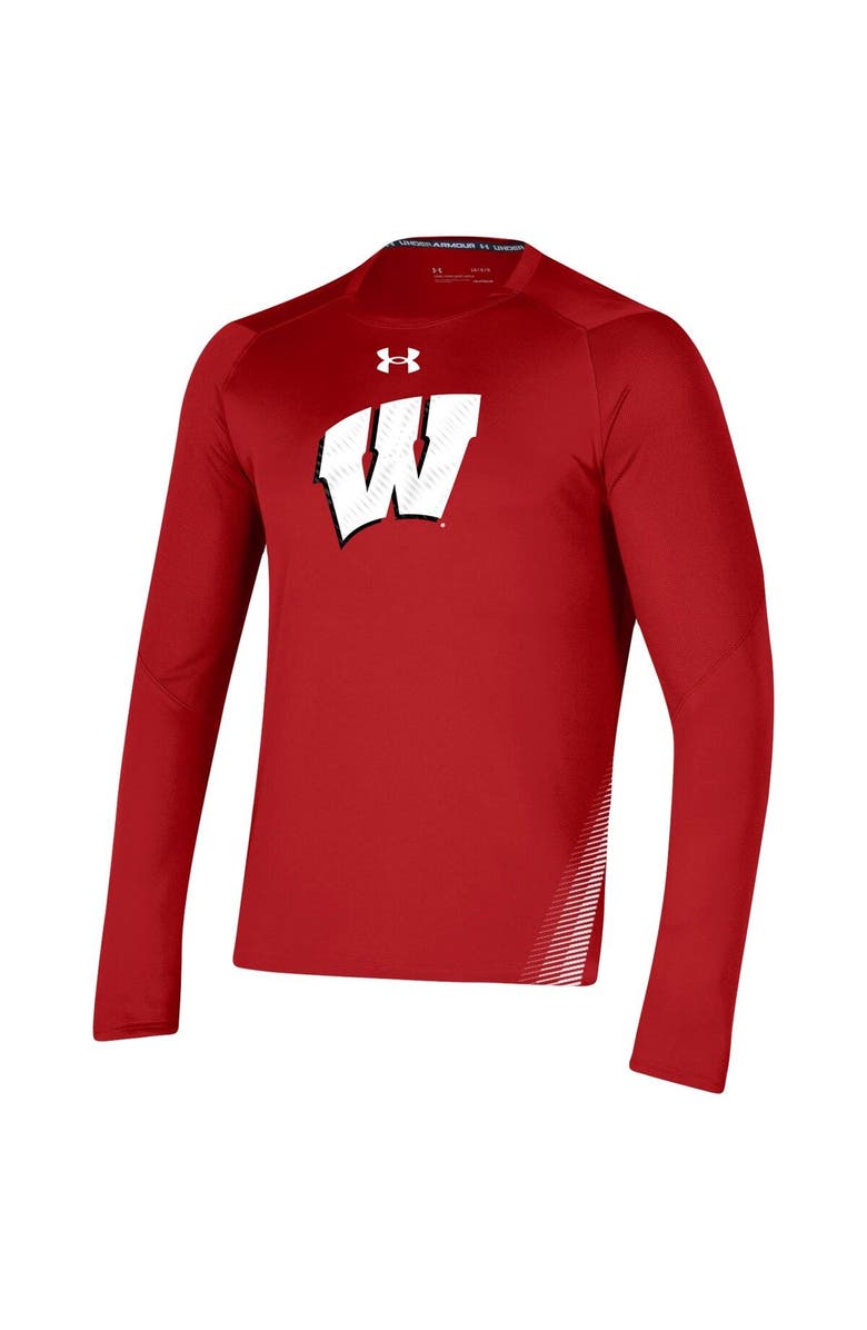 Under Armour Men's Under Armour Red Wisconsin Badgers 2021 Sideline Training Performance Long Sleeve T-Shirt, Alternate, color,