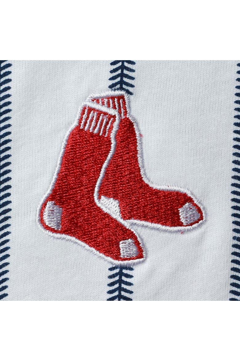 Infant White Boston Red Sox Pinstripe Power Hitter Coverall, Alternate, color, White