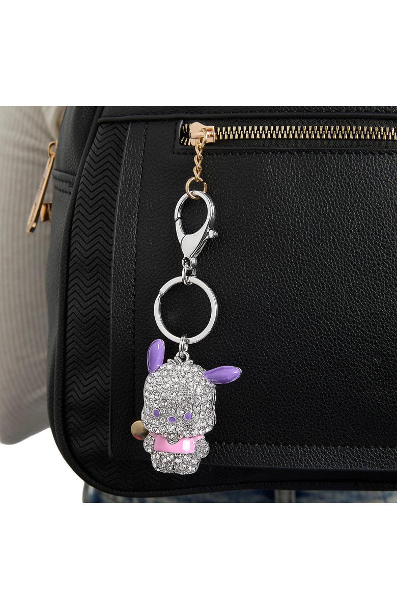 Hello Kitty Pochacco Pavé Keychain Bag Charm, Alternate, color, Clear, Multi