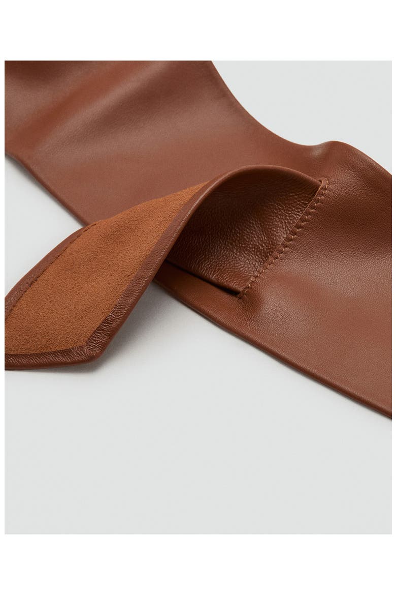 Leather Cummerbund Belt, Alternate, color, BROWN