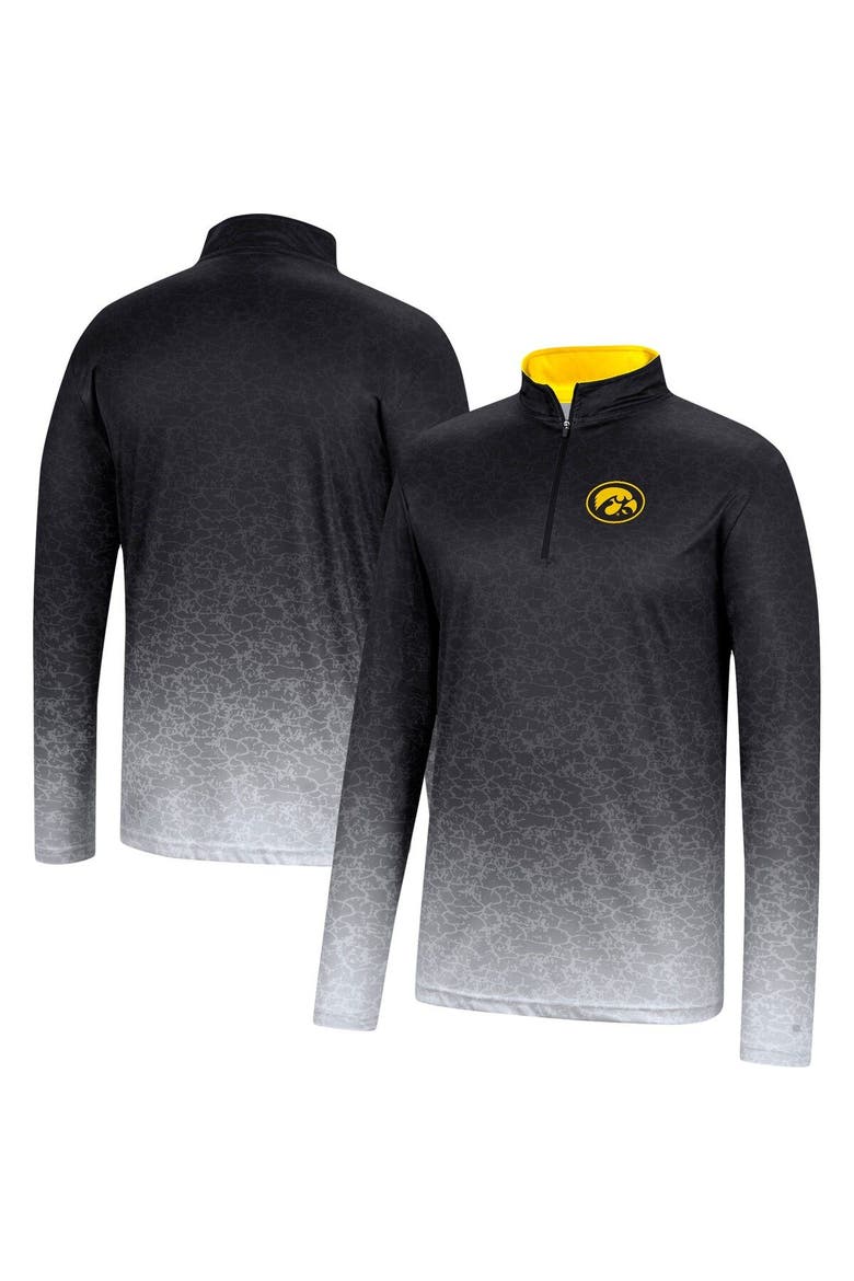 Men's Colosseum Black Iowa Hawkeyes Walter Quarter-Zip Windshirt, Alternate, color, Black