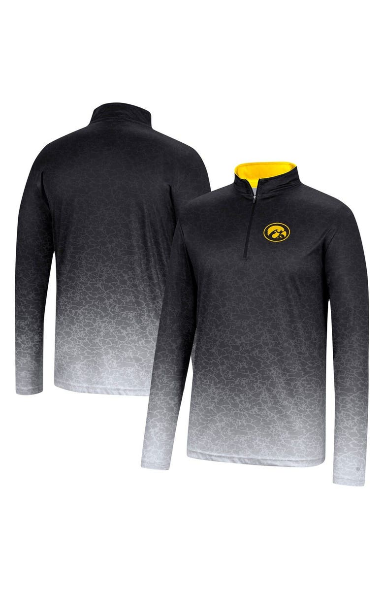 COLOSSEUM Men's Colosseum Black Iowa Hawkeyes Walter Quarter-Zip Windshirt, Alternate, color,